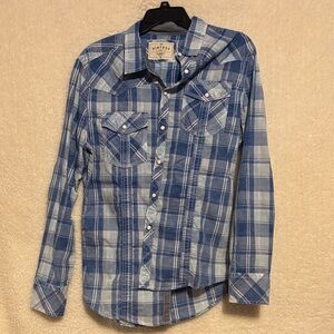 Vintage Men's Blue Checkered Shirt